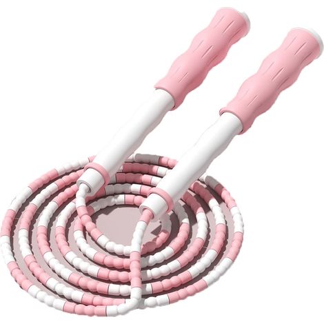 Corde à sauter souple à segments perlés - Anti-nœuds pour rester en forme, s'entraîner et faire du sport (1/5)