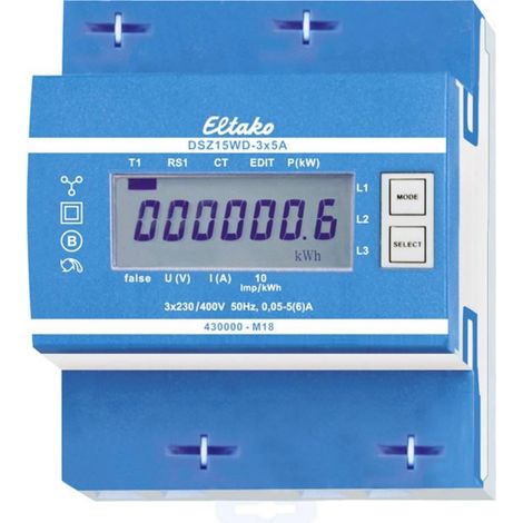 ELTAKO DSZ15WD MEDIDOR DE MEDIA POTENCIA 3 X 5 A ENERGIA 400 V