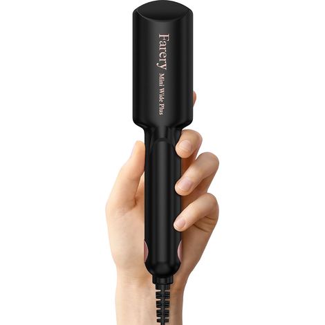 Mini lisseur cheveux court, Mini fer a lisser pour cheveux courts et longs, Lisseur de voyage compact et léger, double tension, chauffage rapide, large plaque en céramique, Noir (1/5)