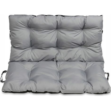 Coussin de banc de jardin, terrasse, gris, 180 x 60 x 50 cm, extérieur, imperméable, pour fauteuil à bascule, palettes, banc, Superkissen24 (1/5)