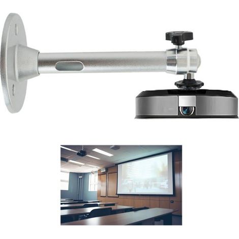 Support Projecteur Plafond - Hauteur Réglable 21-40 Cm - Filetage 1/4 Pouces - Aluminium - Pour Home Cinéma Bureau Salle Réunion - 1 Pièce (1/5)