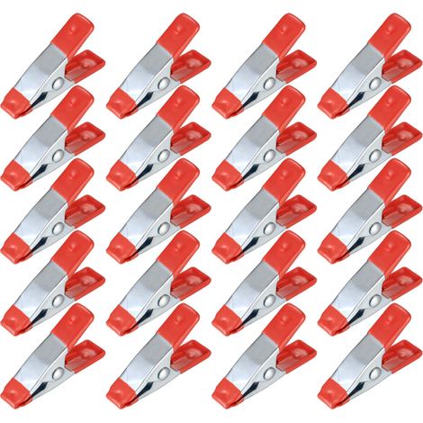 20 Pieces Metal Spring Clamps, Model Making Tweezers, Metal Spring Clamps, Tarp Clip Holder, Camping, Tarps, Woodworking, Model Making Tool - 2 Inch (1/5)