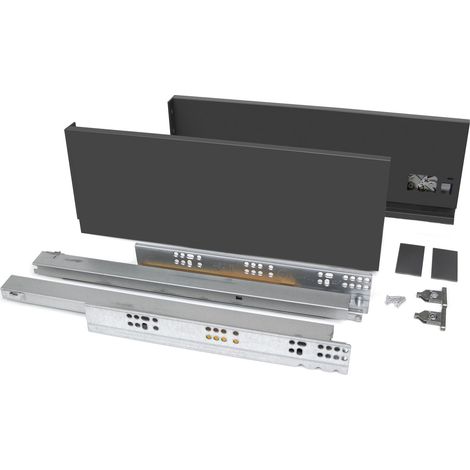 Emuca Cajón exterior Vertex 40kg de altura 131mm, profundidad 450mm, Acero, Gris antracita - (1/5)