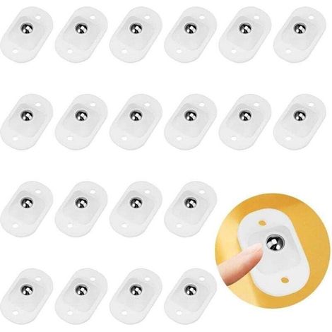 20 Pièces Roulettes À Billes Auto-Adhésif de Transfert Roulement Convoyeur avec 2 Trous Fixation Petite pour Meubles Petits Meubles, XU, Matériel Transport, Blanc - (1/4)