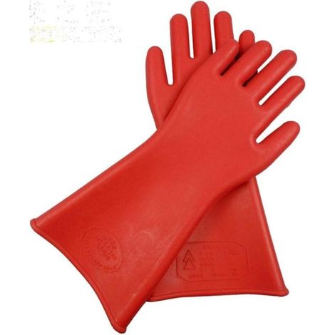 Gants en Caoutchouc isolés électriques de Joueur de Ligne électricien à Haute Tension - sécurité Gants de Travail de Protection électriques (1/4)