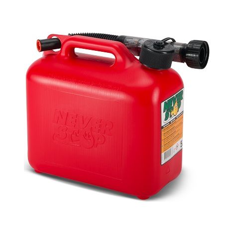 Jerrican Hydrocarbures en PEHD avec bec verseur et indicateur de niveau 5 Litres rouge - ALGI EQUIPEMENTS (1/2)