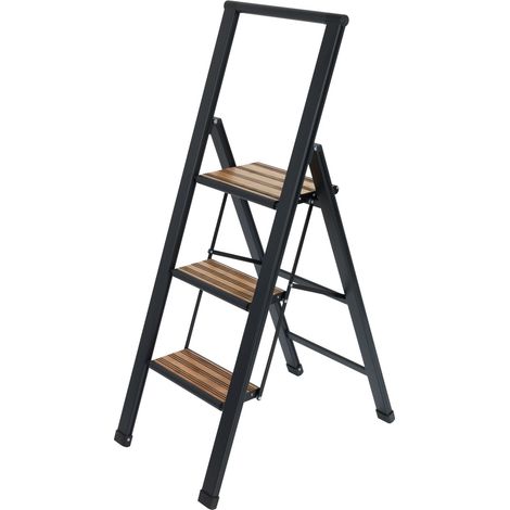 Wenko Scala Pieghevole 3 Grad Nero Alluminio (1/5)