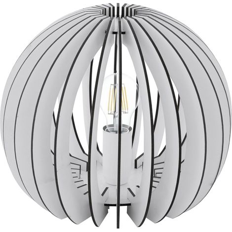EGLO Tischlampe Cossano, 1 flammige Tischleuchte Vintage, Nachttischlampe, Wohnzimmerlampe in Weiß, Stahl und Holz in Weiß, Lampe mit Schalter, E27 Fassung (1/3)