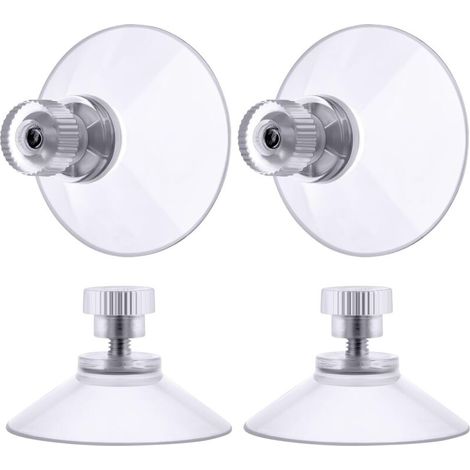 Ventouse a visser, 4 Pièces 50mm Ventouses Transparentes avec Filetage, Extra Fortes PVC Plastique Suspension Rideau Isolant Ventouse pour Camping Car, Fenêtre, Salle de Bain, Van
