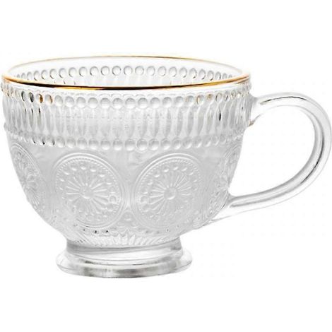 Tasses en verre, ensemble de 1 tasse à café transparente, tasse à expresso, tasse en verre à double paroi isolée avec anses (verres à latte, à thé) (1/4)