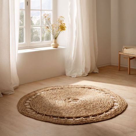 ALFOMBRA REDONDA ESPARTO TÚNEZ 100 CM D&L (1/5)
