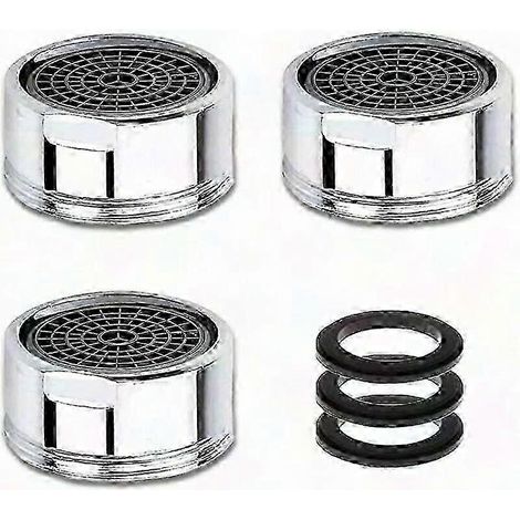 Lot de 3 aérateurs de robinet avec filtre en acier inoxydable, filetage mâle 20 mm, aérateur de robinet économe en eau pour la cuisine et la salle de bain (1/4)