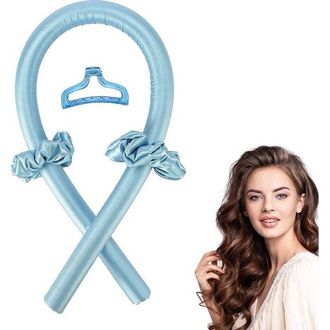 Fer à friser rose (fer à friser + 2 élastiques + 1 épingle à cheveux) (1/5)