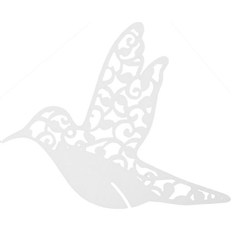 50 marque-places creux en forme de petit oiseau pour la décoration de table avec verres à vin (blanc) (1/5)