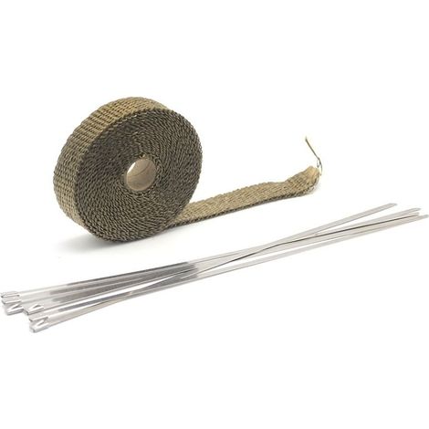 Nastro termico protezione calore collettore scarico marmitta auto/moto universale 25mm x 5M Colore - Titanio (1/5)