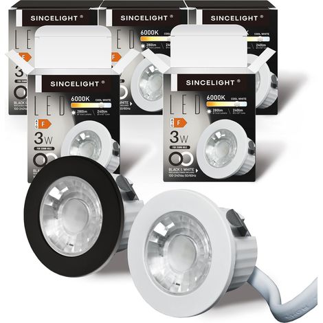 Mini Spot encastrable 3W, petit downlight à LED pour trou de 35-40mm, Anneau blanc/noir remplaçable, Blanc Neutre 4000K, Remplaçant MR11, étanche IP65 pour plafond/armoire/vitrine, 5 unités (1/5)