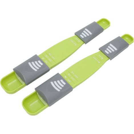 Cuillère Doseuse Réglable Double Extrémité en Plastique pour Café, Masque, Poudre, Pâtisserie - Lot de 2 (1/5)