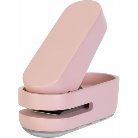 Mini perforatrice, rose, capacité de 10 feuilles, perforatrice à un seul trou (rose). (1/5)