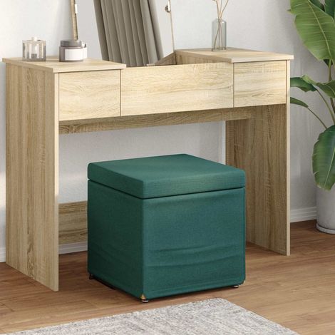 Hocker Dunkelgrün 41 x 41 x 40 cm Stoff und Pressholz