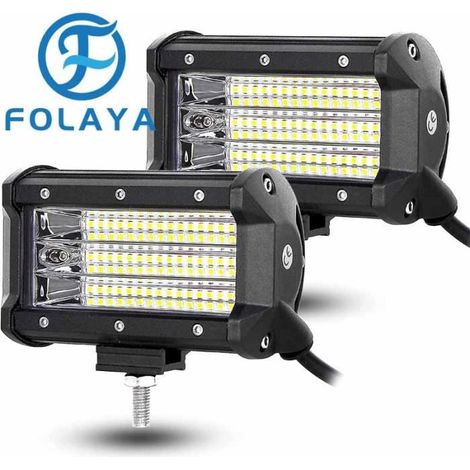 FOLAYA 5 pouces 12.7 cm 135W Barre lumineuse LED, DC 12V-24V 6000K lumineux lampe de conduite Lumière d'inondation Feu (1/3)