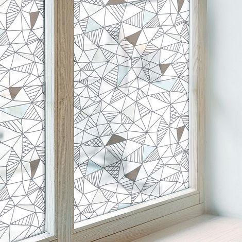 Fensterfolie 50x146 cm PVC Sichtschutz Fenster Dekorativ Dekorfolie Blickdicht Selbstklebend Folie für Schlafzimmer Milchglas Abstrakte Formen