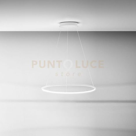 ERIKA S/G Lampada a sospensione a LED 48W 1800lm 3000K dimmerabile taglio di fase+push, corpo in alluminio e silicone bianco - Gealuce
