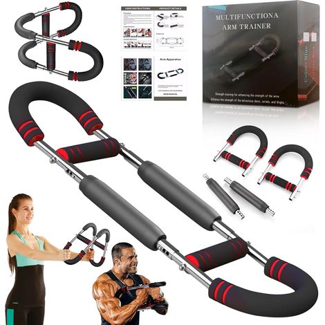 Drehbarer Armtrainer, verstellbares Oberkörper-Fitnessgerät für den Heimgebrauch von 30 bis 50 kg, tragbarer Brust- und Unterarmtrainer für Männer und Frauen (1/5)