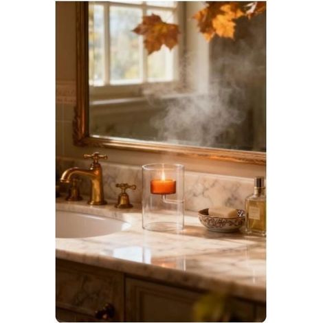 Bougeoirs en verre coupe-vent - Élégants bougeoirs DIY - Parfaits pour la décoration de table de mariage - Marron (1/5)