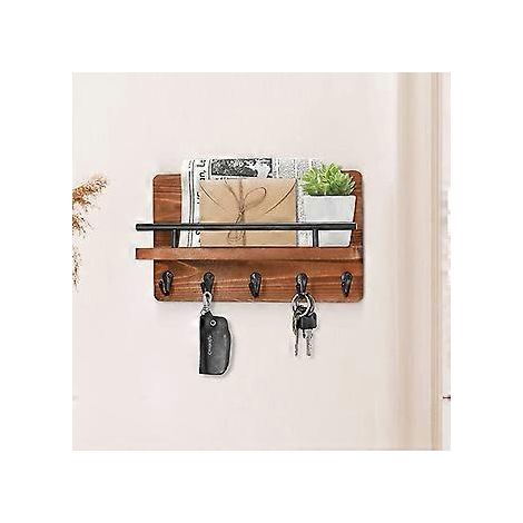 SZTXJ 5 Haken, Wandschlüsselhalter, Wandschlüsselhalter, Wandbriefhalter aus Holz, dekorativer Schlüsselhalter aus Holz.