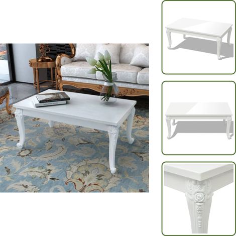 Couchtisch 100x60x42 cm Hochglanz-Weiß - Couchtisch - Tisch - Wohnzimmertisch - Weißer Couchtisch - Moderner Couchtisch