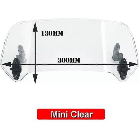 Extension de spoiler de pare-brise réglable à fixation par pince pour BMW R1250GS, F650GS et F900XR (2023) et Kawasaki Versys 650/1000 (Mini transparent). (1/5)