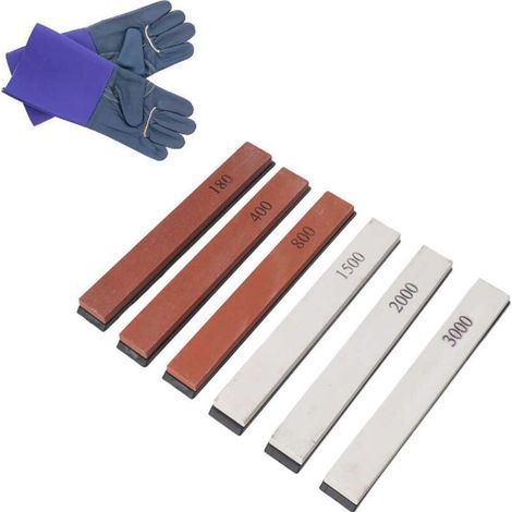 Professional Sharpening Stone with Angle Guide for Knives Scissors Includes Safety Gloves (1/4)