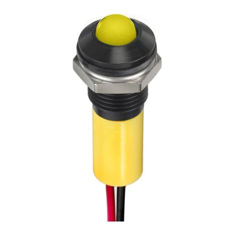 Voyant LED lumineux Jaune RS PRO, dia. 8mm, 12V c.c., taille de la lampe 5 mm, IP67 ( Prix pour 1 )