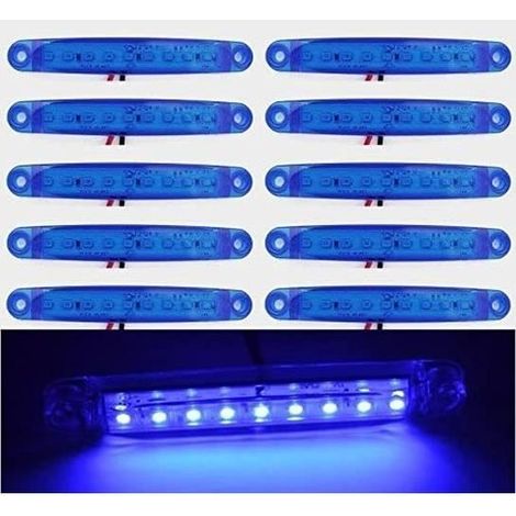 10 Stück 24V 9 LEDs Frontseitenmarkierungsleuchten blau für LKW, Wohnwagen, Anhänger, Transporter (1/4)