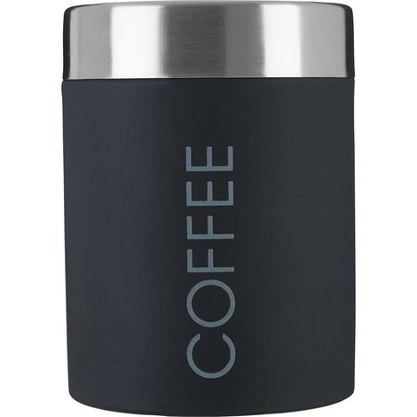 PREMIER Housewares 0508676 Barattolo per caffè, Coperchio in Acciaio Inox Satinato, Nero (1/4)