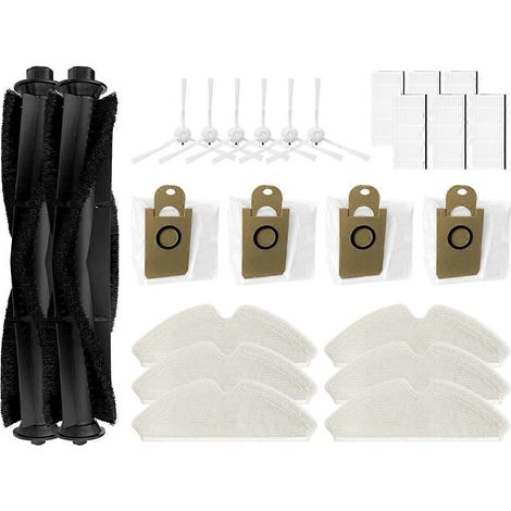 Brosse rotative pour aspirateur robot, filtre HEPA, chiffon de nettoyage, sacs à poussière (1/5)
