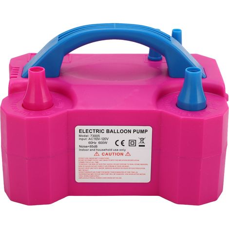 Pompe à air électrique 600 W pour ballons, double buse, gonfleur automatique, rouge rose, prise américaine 110-120 V (1/5)