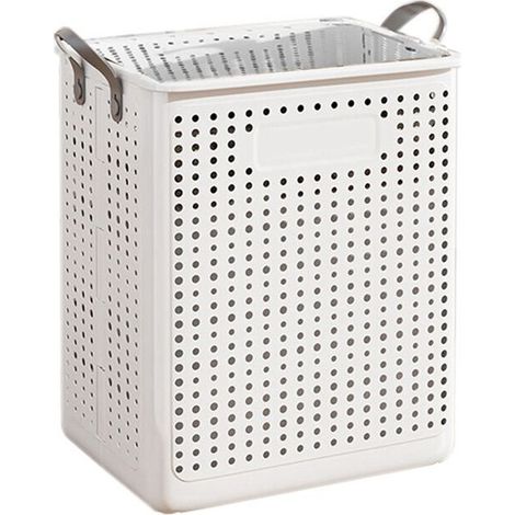 Cesto de ropa plegable para el hogar, cesta de lavandería para el baño, ropa sucia, portátil y móvil, 37,7 x 31 x 45,5 cm (1/4)