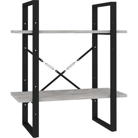 Maison Exclusive - Libreria 2 Ripiani Grigio Cemento 60x30x70 cm Legno Multistrato (1/5)