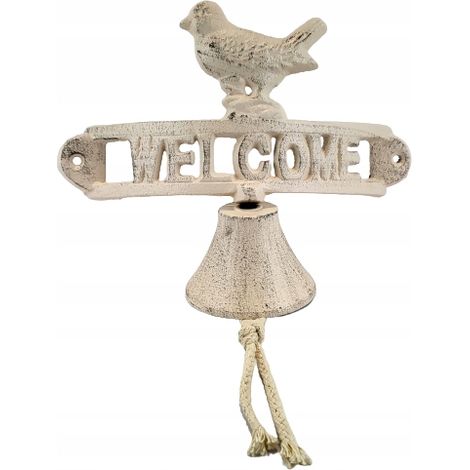 Campana de bienvenida de hierro fundido con un pájaro. (1/5)