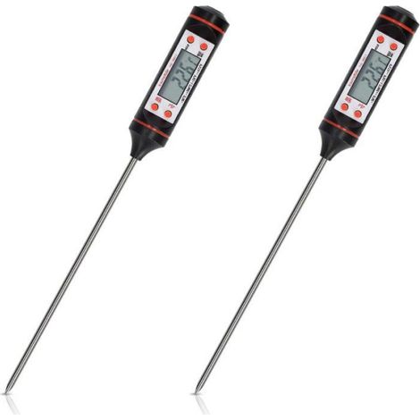 Thermometre Sonde - Acier Inoxydable 14,5 Cm - -50 °C À +300 °C - Précision ±1 °C - LCD - 2 Pièces (1/5)