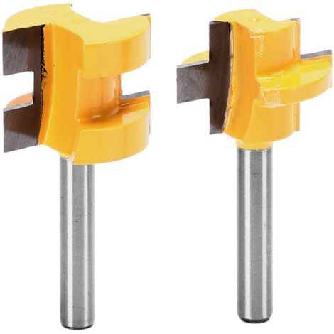 2 Pièces Fraise Rainure Langue T-Slot Outil de Coupe pour Travail du Bois, 1/4 de Pouce (1/5)