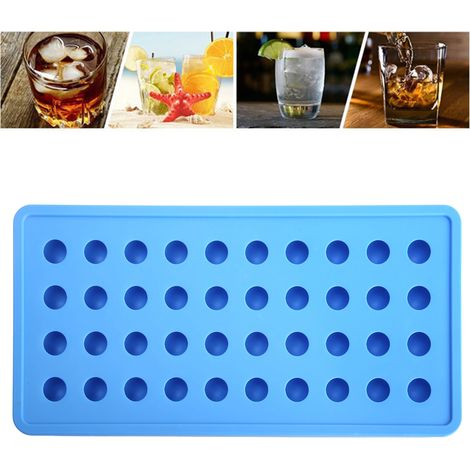 Kugelförmige Silikon-Eiswürfelform mit 40 Mulden, himmelblau, für Bar- und Partyzubehör (1/5)