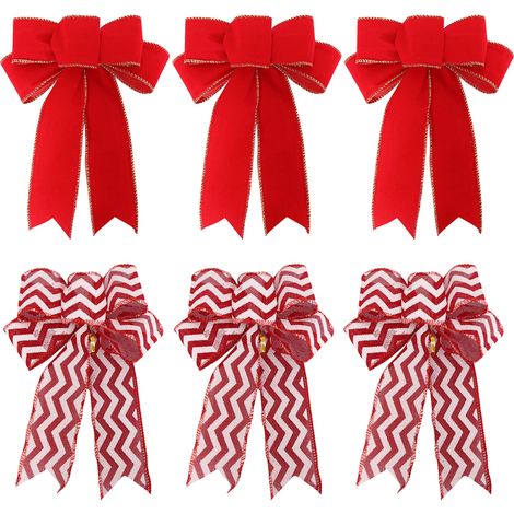 Ribbon Pour Couronne De Noël - En Toile De Jute Floquée - Décor Festif Pour Arbre Sapin Fenêtre Cheminée - 19 cm x 24 cm - 1 Pièce (1/5)