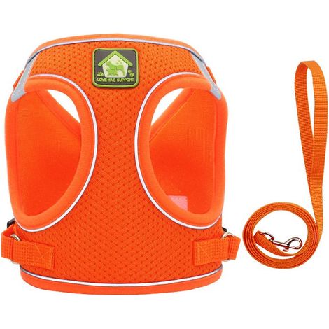 Dog Harness and Leash Set, No Pull Soft Mesh Pet Harness for Walking Escape Proof Small Cat Step-in Adjustable Vest with Reflective Strip Fit Puppy Kitten Rabbit (1/3)