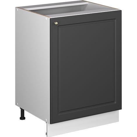 Mobiletto base cucina Fame-Line, Oro-antracite rustico/Bianco, 60 cm 1 anta senza piano di lavoro, Vicco (1/5)