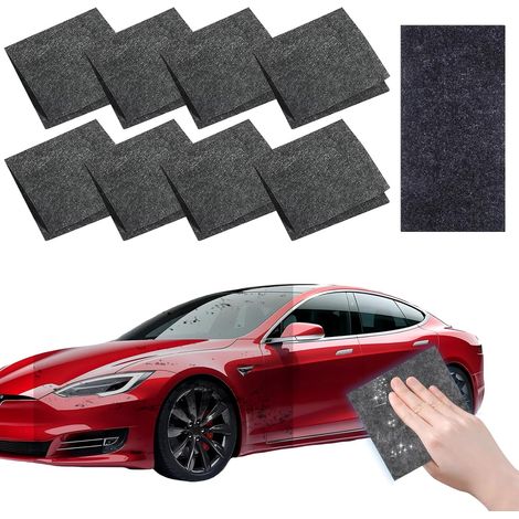 Lot de 8 Chiffons Nano Anti-rayures pour Voiture, Efface Rayures Rapide, Compatible Toutes Couleurs de Carrosserie, Réparation Éraflures Légeres sans Polissage, Tchiffon Multifonction (1/4)