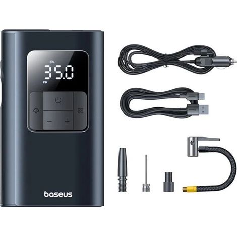 Compresor portátil - BASEUS - C1116900112121-00 - Linterna - Batería 6000 mAh - Negro (1/4)