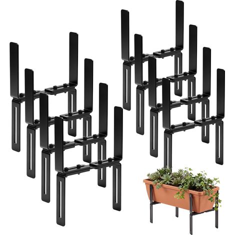 8 Pièces Support de jardinière – Dimensions ajustables pour rambarde – Résistant aux intempéries – Stabilité renforcée