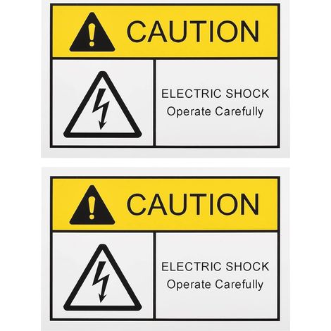 Panneau d'avertissement rectangulaire (2 pièces) signalant le risque de choc électrique,